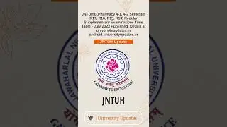 JNTUH B.Pharmacy 4-1, 4-2 Semester Examinations Time Table - July 2023 Published.