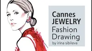 Fashion Illustration of Chopard Jewelry at the Cannes Red Carpet