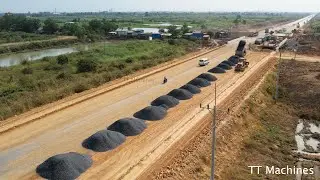 Awesome Step 2 Build New Foundation Ring Road 3 Construction By Moto Grader Spreading Gravel
