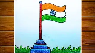 How to Draw Flag / Indipendent Day Special Drawing for Beginner's / Easy Flag Drawing.
