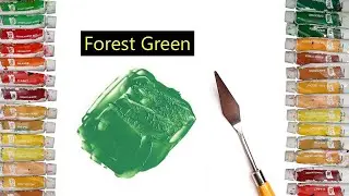How To Make Forest Green Color - Mixing Acrylic Colors