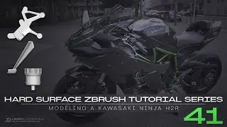Hard Surface ZBrush Tutorial Series // Modeling A Kawasaki Ninja H2R // 41