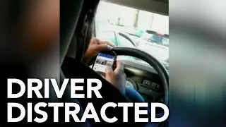 Paratransit driver caught watching videos while driving pregnant woman and her son