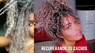 Depois da DESCOLORAÇÃO/ RECUPERANDO OS CACHOS - Bruna Ramos