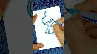 Magical Art! Transforming &lsquo;3&rsquo; into an Elephant 🖌️✨#ytshorts #shorts #art