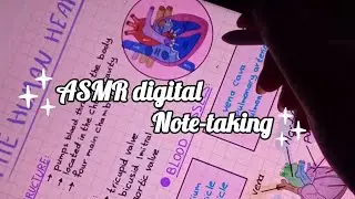 ASMR Digital Note-taking ✍️ on the Human Heart 🫀 | no Talking , just Aesthetic vibes ✨️