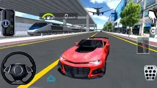 Airport City Drive 🚆✈️ | Red Supercar + Train Scene | 3D Driving Class 2