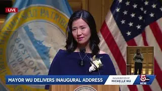 Mayor Wu takes aim at Trump administration in inauguration speech