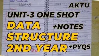 Data Structure Aktu | One shot of Unit 3 | Data Structure PYQ solution | Aktu Exam | B-Tech 2nd year