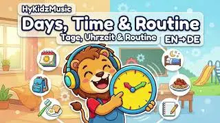 Days & Time ⏰📅 Learn Tage & Uhrzeit (EN→DE) | HyKidzMusic #HyKidzMusic