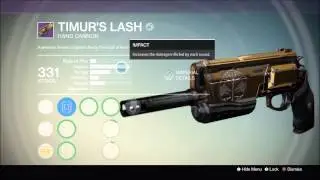 Destiny - Timur's Lash Legendary Hand Cannon Review