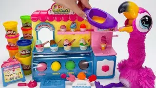 [toy asmr] Gotta Go Flamingo Ice Cream Shop 🍦🦩 Play-Doh Dessert 아이스크림 놀이 언박싱 | Satisfying Unboxing