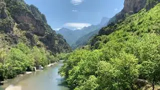 Stunning view of Aoos river from the peak of Konitsa bridge