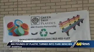 400 pounds of plastic turned into park benches
