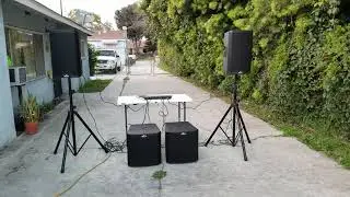 Dual TS212's  subwoofer Outdoor sound  test With Ts 312 tops (no talking)
