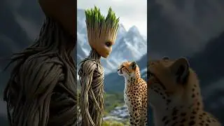Meet &lsquo;Cheetoot & Gootah&rsquo;&mdash;The Groot-Cheetah Hybrid! 🐾 #aicreations #hybridanimals #groot #cheetah