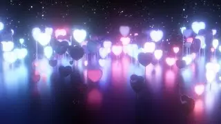 Retro Neon Glowing Pink and Blue Color Abstract Heart Lights Flashing 4K VJ Loop Moving Background