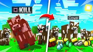 Minecraft But Cows Drop OP Items!