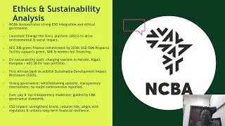 Financial and Ethical Evaluation - NCBA