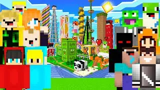 Dodałem 20 YOUTUBER&Oacute;W na POŁĄCZONĄ WIOSKĘ w Minecraft!
