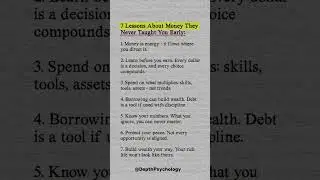 7 Lessons About Money They Never Taught You Early #quotes #wisdom #psychology #life #lifelessons