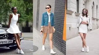 21 Stylish Ways to Wear Sneakers with Skirts and Dresses