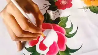 Hand Painted Bedsheet Design Live | Easy Painting Tutorial#bedsheetpainting
