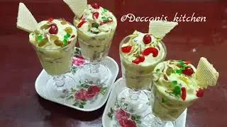 Custard fruit salad with ice-cream || Fruit salad recipe