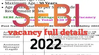 sebi vacancy 2022 || sebi grade a vacancy 2021 #sebi #shorts #viral #shortsfeed #youtubeshorts