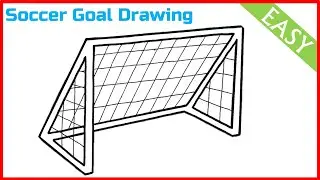 How to Draw Soccer Goal | Soccer Net Drawing | Football Goal Post Drawing Easy