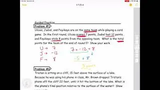 Lesson 7 (Integer Word Problems)