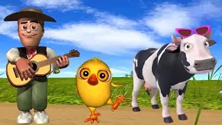 El Pollito y El Tractor  3D El pollito y dainasuair El Toro y Tractor La Vaca canciones de la granja