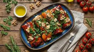 Pieczone papryki faszerowane serem feta i dodatkami z Air Fryer
