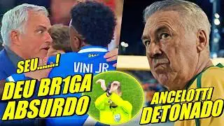 LOUCURA !! VINI JR EM TRETA GIGANTE COM MOURINHO ! ANCELOTTI DETONADO NO BRASIL E MAIS