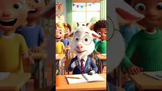 A goat sitting in a classroom, pretending to be a student.#ai #goat #cute #class #funny