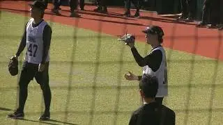 ジャイアンツ新人合同自主トレ ドラフト2位 田和廉のキャッチボール姿【2026年1月13日 ジャイアンツタウン】