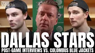 Glen Gulutzan, Wyatt Johnston & Thomas Harley Respond to Columbus Blue Jackets SHUTOUT vs. Dallas