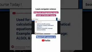 ALGOL & FORTAN are example of Scientific Language 👨&zwj;💻