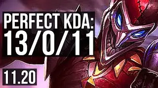 SHACO vs GRAVES (JUNGLE) | 13/0/11, Legendary, 1.8M mastery, 300+ games | EUW Diamond | v11.20