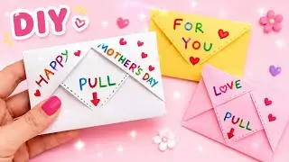 DIY - SURPRISE MESSAGE CARD FORMOTHER'S DAY |Pull Tab Origami EnvelopeCard |Mother's Day Card