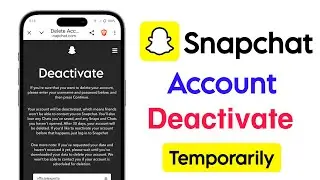 how to deactivate snapchat account 2026 | snapchat account temporarily deactivate kaise kare