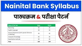 Nainital Bank Syllabus 2026 for Customer Service Associate and Probationary Officer