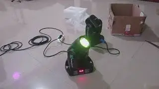 Unboxing beam 150 Wat & uji coba - moving head beam prisma + gobo multi color, lampu sorot panggung