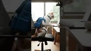 A cat goes to work and comes home safe 🐾🏠 #RealCat #Wholesome #Shorts #aivideo #catlike #catmusic