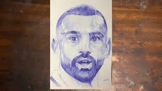 Watch Me Draw Mo Salah in Blue Pen | Time-lapse Portrait Art | How to Draw