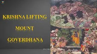 Krishna Lifting Mount Govardhan Painting Description | Mughal School Painting | MISKIN  (biography)