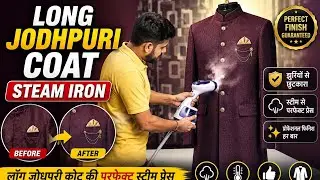 Long Cot On Steam Iron At Home #indowestern #indowesterndress #steam #press 
