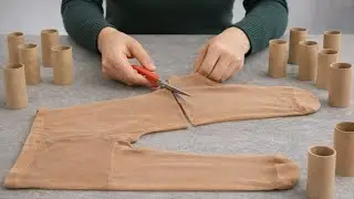 LOVELY DIY Idea Using Women's Sheer Stockings and Toilet Paper Rolls!