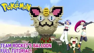 How to Build Pokemon Team Rocket's Meowth Balloon in Minecraft! **Cartoon Builds**
