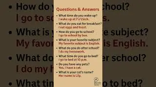 Basic English Conversation Practice | Daily Routine Questions & Answers for Beginners #learnenglish